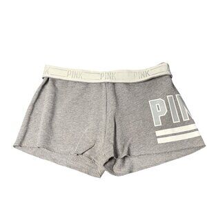 VTG Y2K Pink Victoria’s Secret Women XS Gray White Logo Waistband  Shorts Lounge